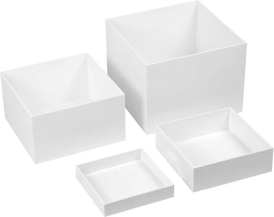 Organizzatori acrilici con supporto di esposizione quadrato - 4 pezzi - diverse misure - decorazioni per dessert, cosmetici