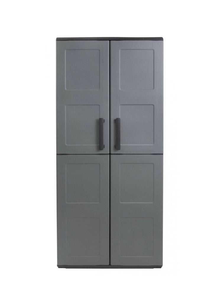 Mobile da Giardino Akina, Armadio da Esterno 3 Ripiani Made in Italy, 37x68x163h cm Grigio