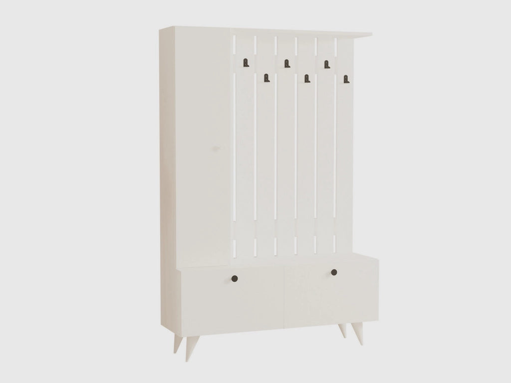 Mobile da corridoio in legno "Lala" - 35 x 112 x 170 cm - Bianco