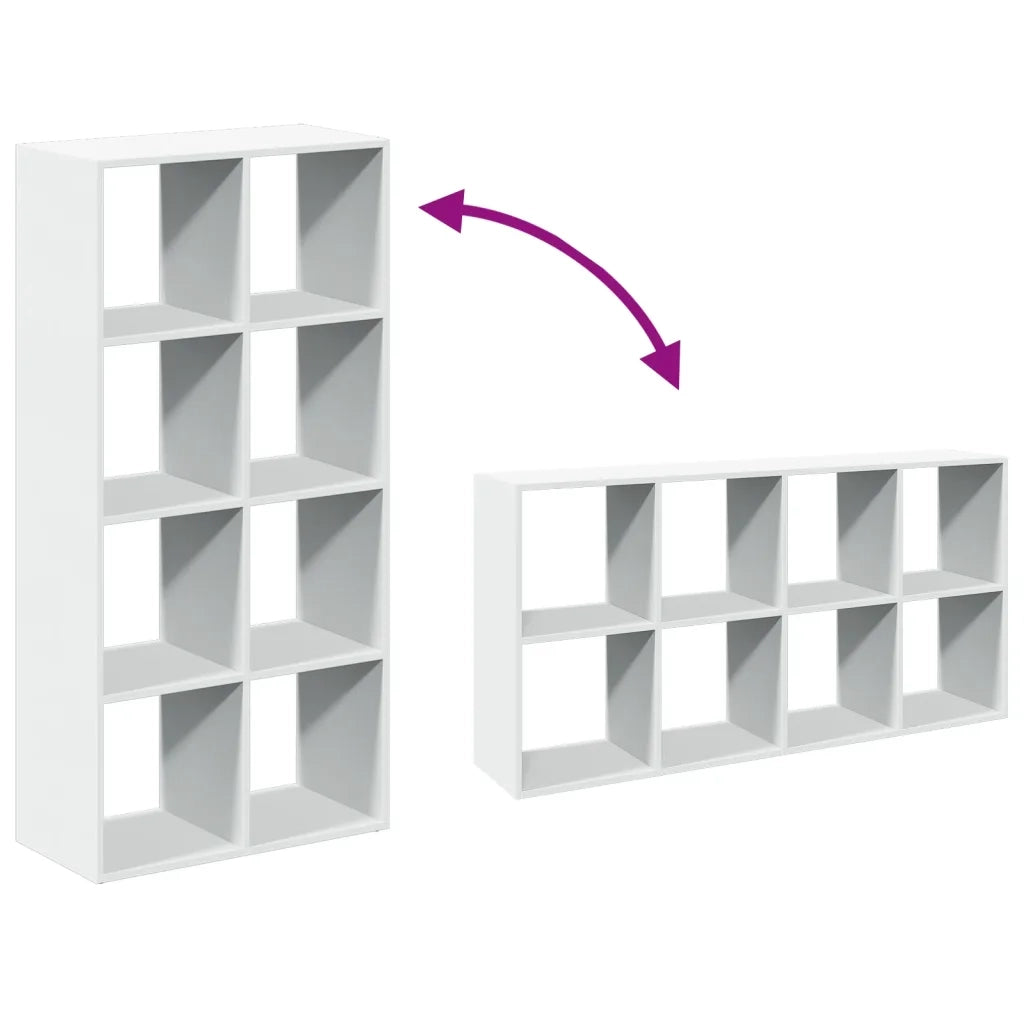 Libreria Divisoria-Scaffale per Libri-Mobile di Stoccaggio bianca 69,5x29x137,5 cm in legno ingegnerizzato