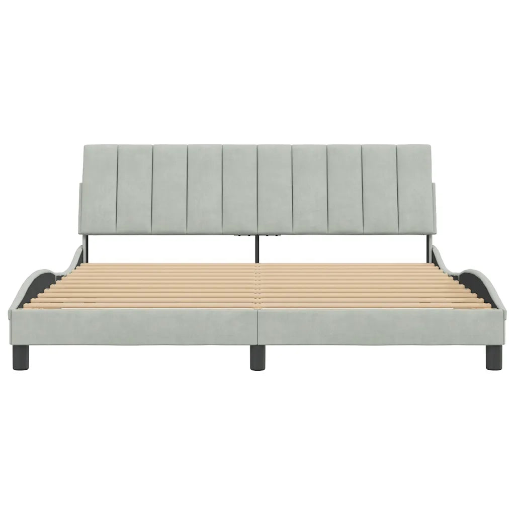 Giroletto senza Materasso Hanko Grigio Chiaro 180x200 cm Velluto 3207861