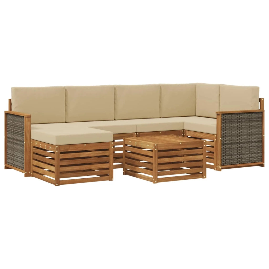 Set divano sezionale con cuscino 6 pcs Naturale 3384589