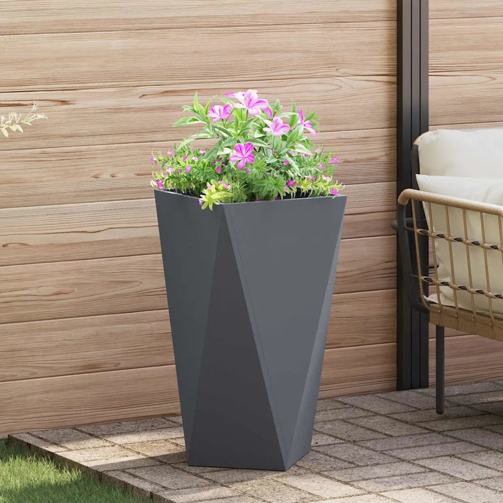 Fioriera | Cassetta per fiori | Vaso Antracite 40 x 40 x 75 cm Acciaio