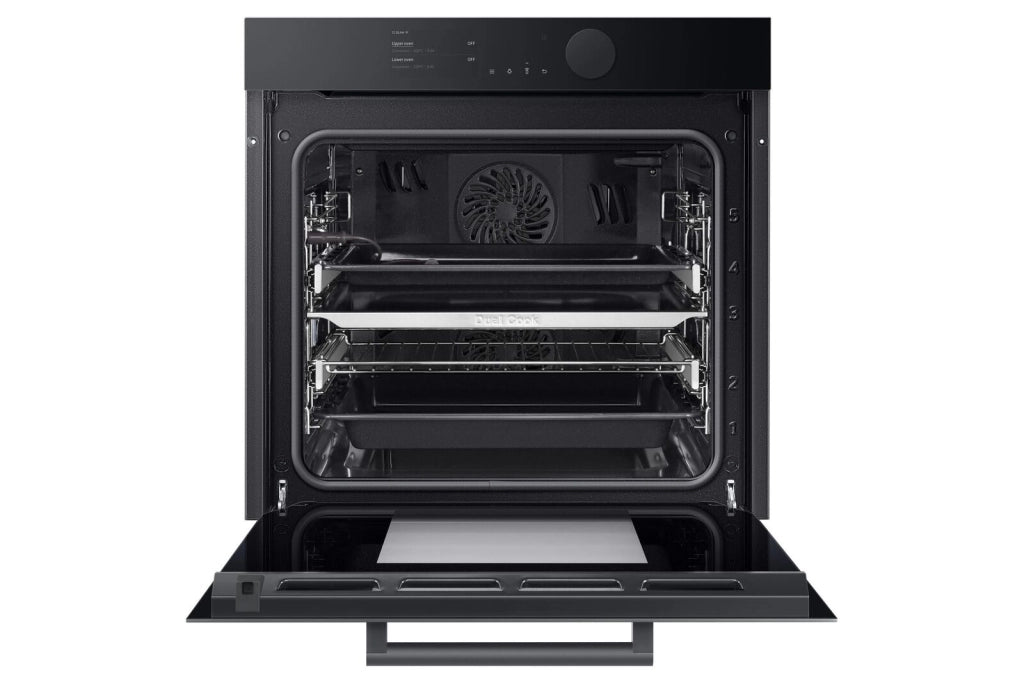 Samsung NV75T9579CD Infinite Line Forno Elettrico Multifunzione Dual Cook da Incasso Pirolitico Capacita' 75 Litri Classe Energetica A+ 50 Funzioni Wi-Fi Display Touch 60 cm Graphite Grey