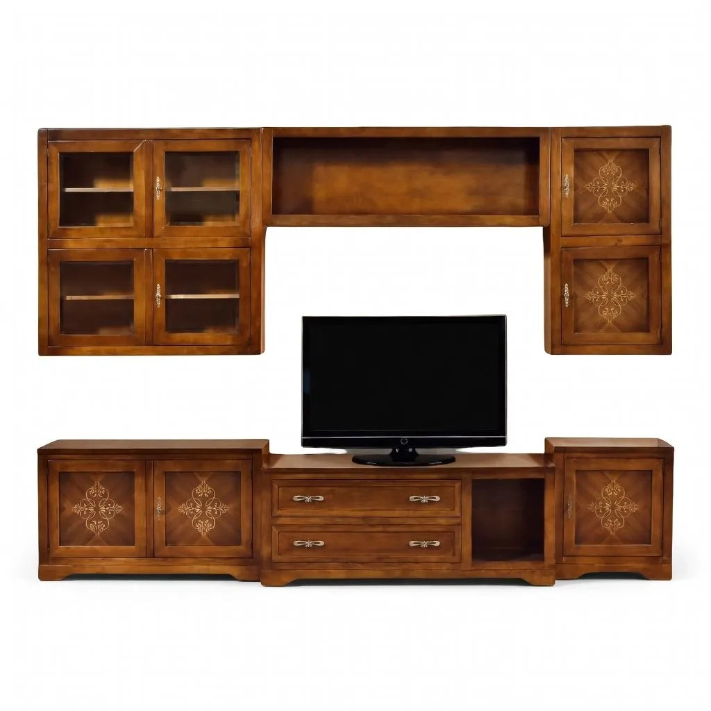 Parete attrezzata in legno finitura bassano 310x65 - Mobili 2G
