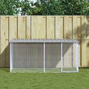 Gabbia per polli con tetto grigio chiaro 203x98x90 cm in acciaio zincato 3189054