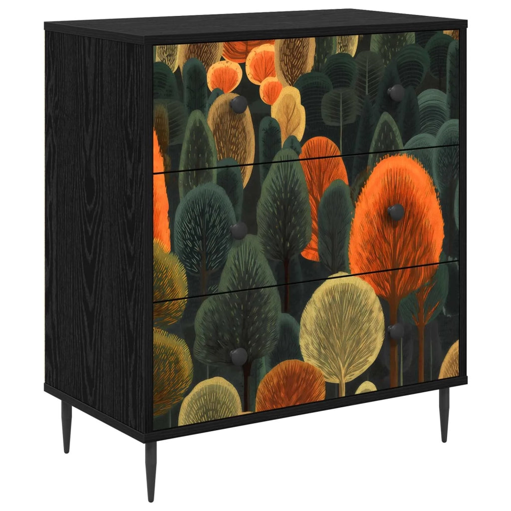 Cassettiera ZAANDAM Stampa boschiva 66 x 36,5 x 76 cm 8007380