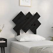Testiera per Letto Nera 72,5x3x81 cm in Legno Massello di Pino 819199