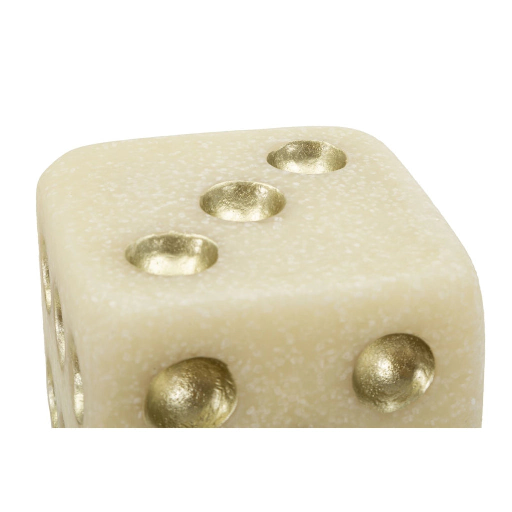Scultura Dado 1, Bianco, Poliresina, 8x8x8 cm