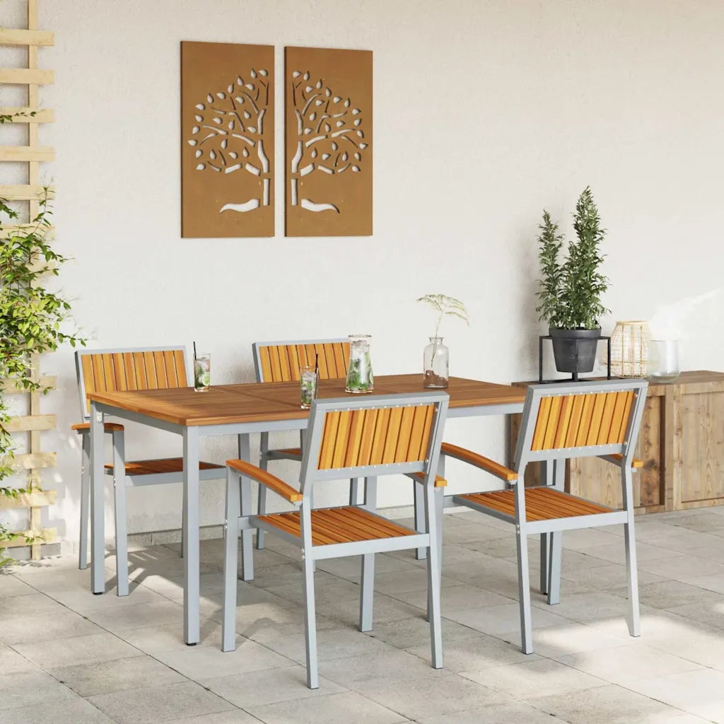 Set da Pranzo per Giardino 5 pcs Grigio 3284423