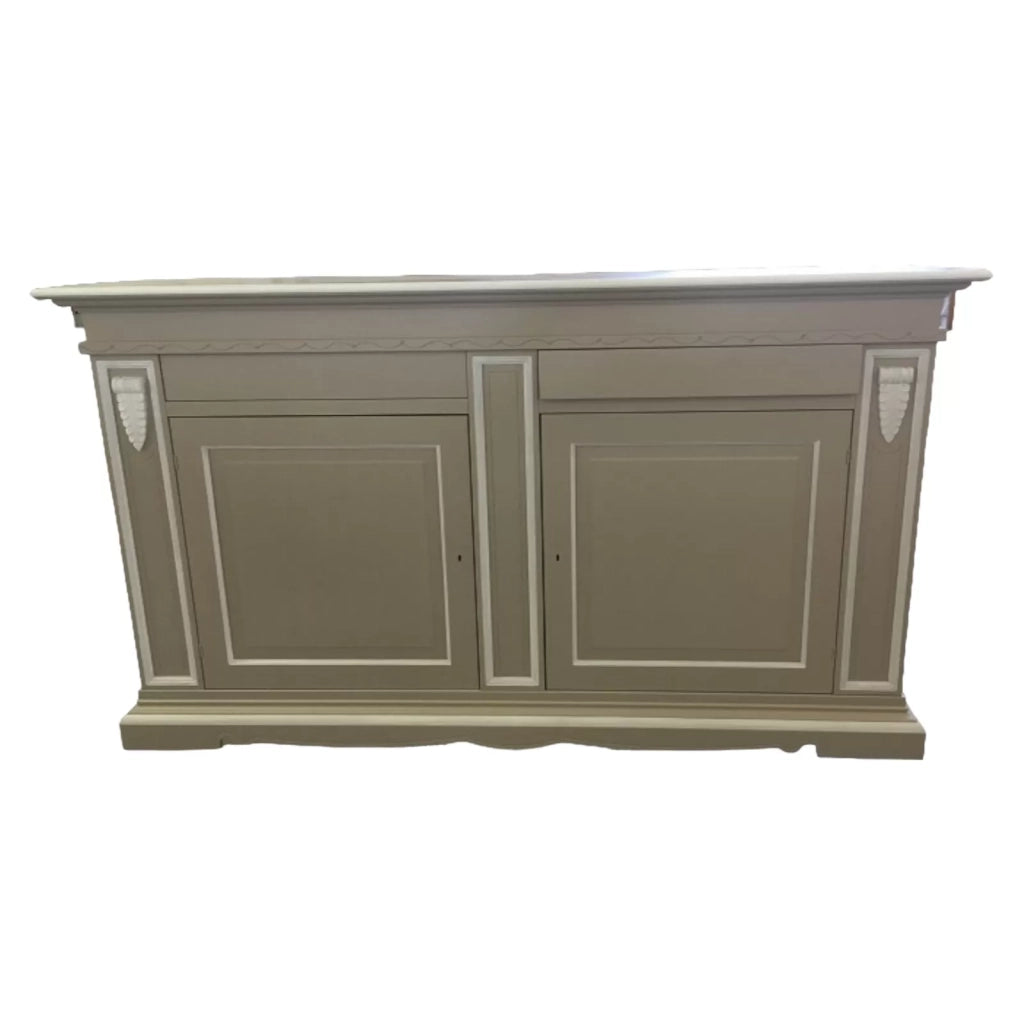 Madia credenza 2 ante 2 in legno tortora/bianco 213x54x124 - Mobili 2G