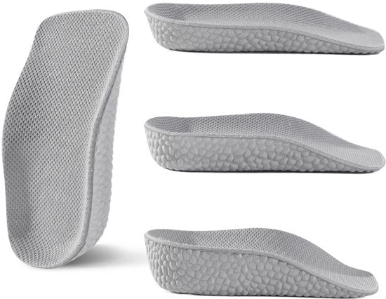 Influenzatori di altezza interno - 2 paia - Altezza aumentata 2,5 cm - Influenzatori di altezza interno semielevati - Influenzatori di altezza interno interni invisibili - Bottoni interni di altezza aumentata morbidi - Grigio - 2,5cm