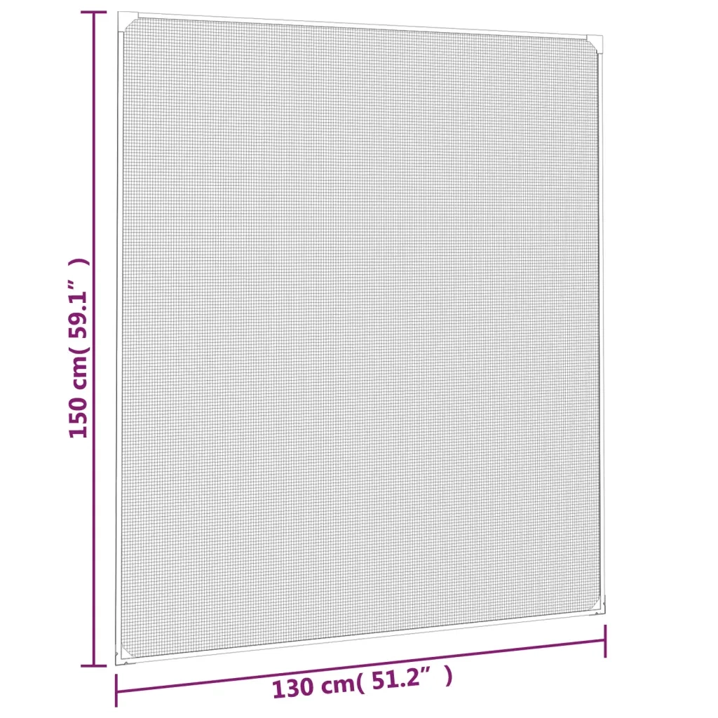 Zanzariera Magnetica per Finestre Antracite 130x150 cm 153856