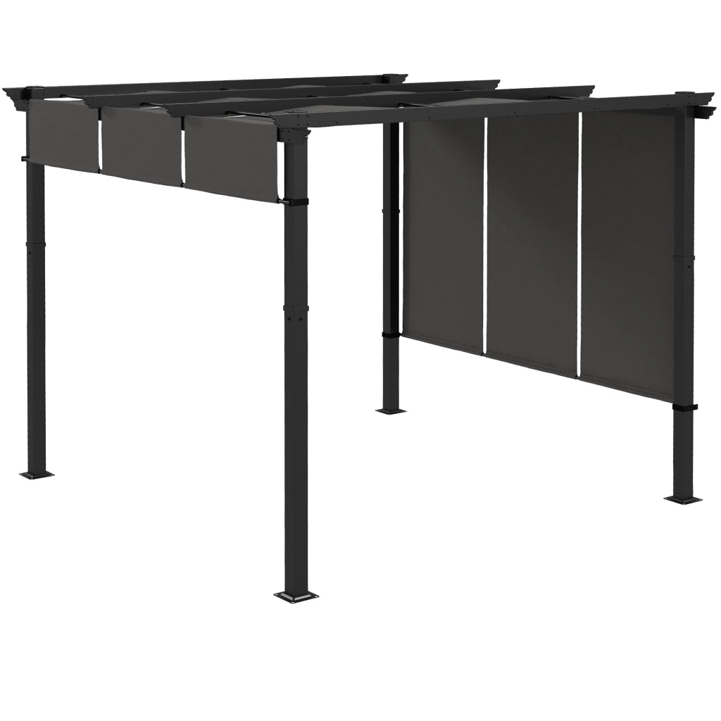 Cenador da Giardino 3x3 m ¨C zephmum ¨C Grigio Scuro Acciaio