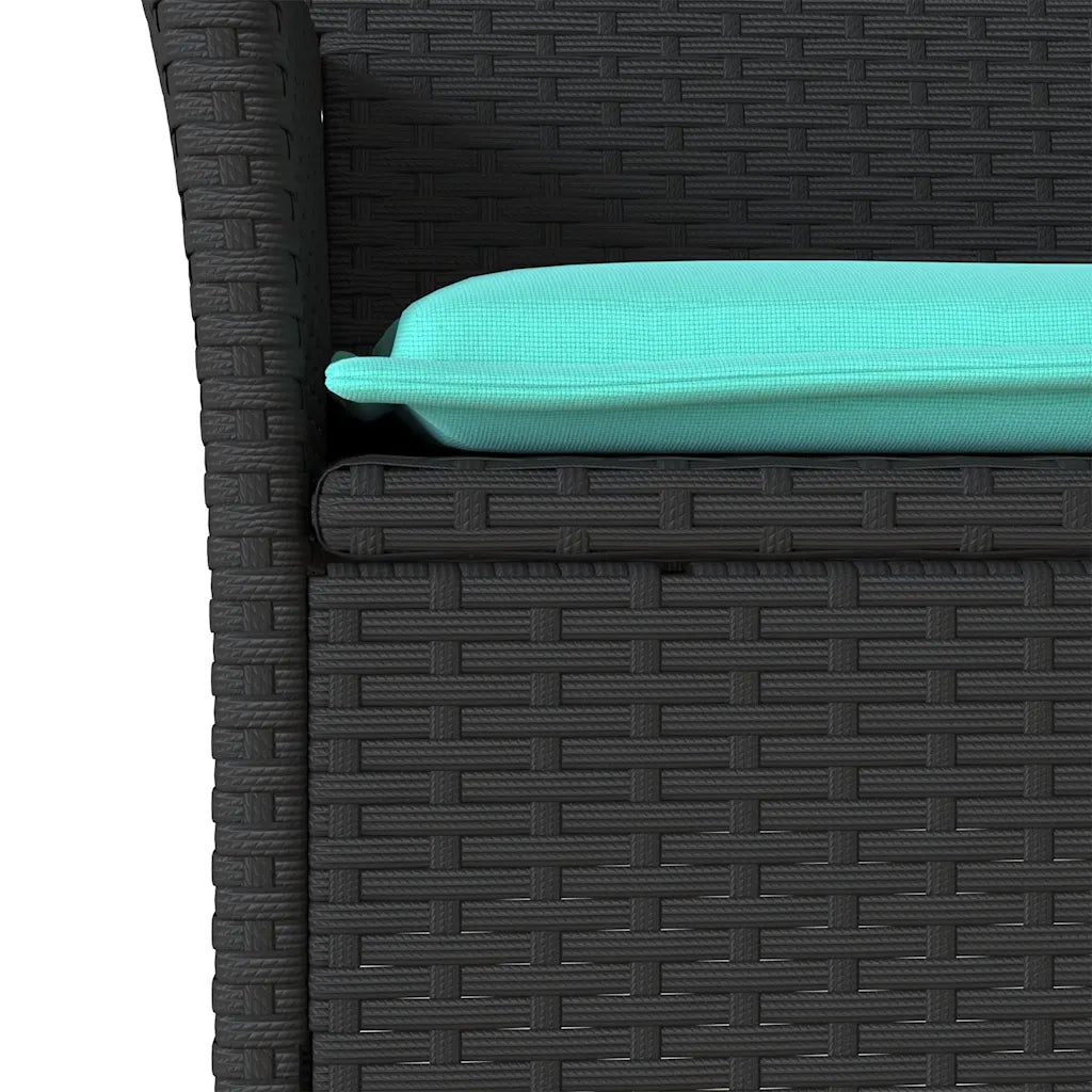Sedie da Giardino con Cuscini 2 pz | Sedie da Esterno Nere in Polyrattan