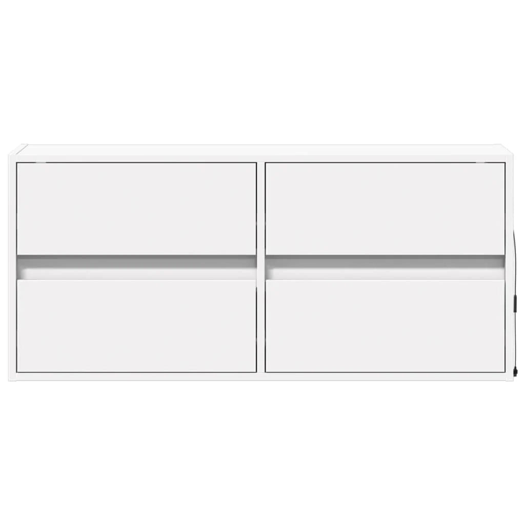 Mobile TV multimediale scaffale TV credenza mobile TV sala da pranzo soggiorno camera da letto mobile da parete con luci LED 100 x 31 x 45 cm bianco 02_0027845