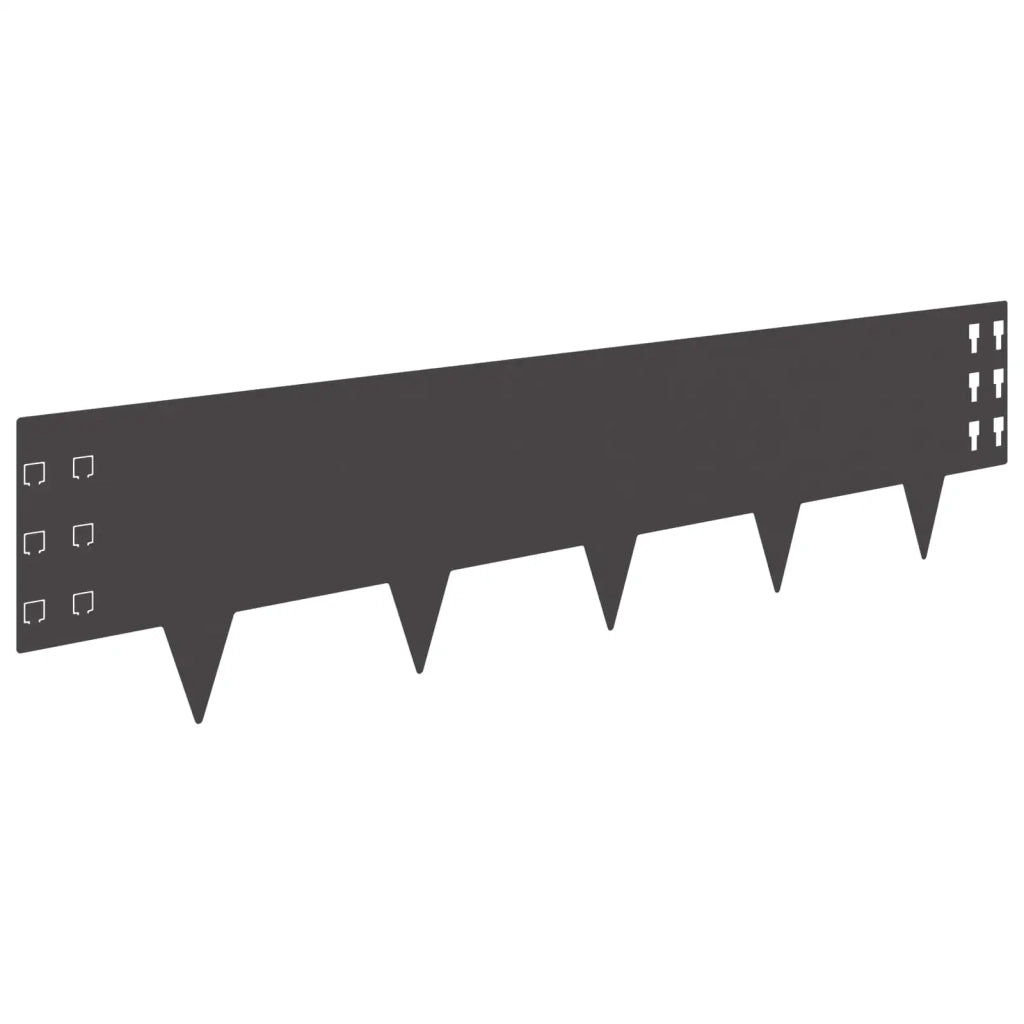 Bordura per Prato 30 pcs 100 x 25 cm Acciaio Nero 8008604