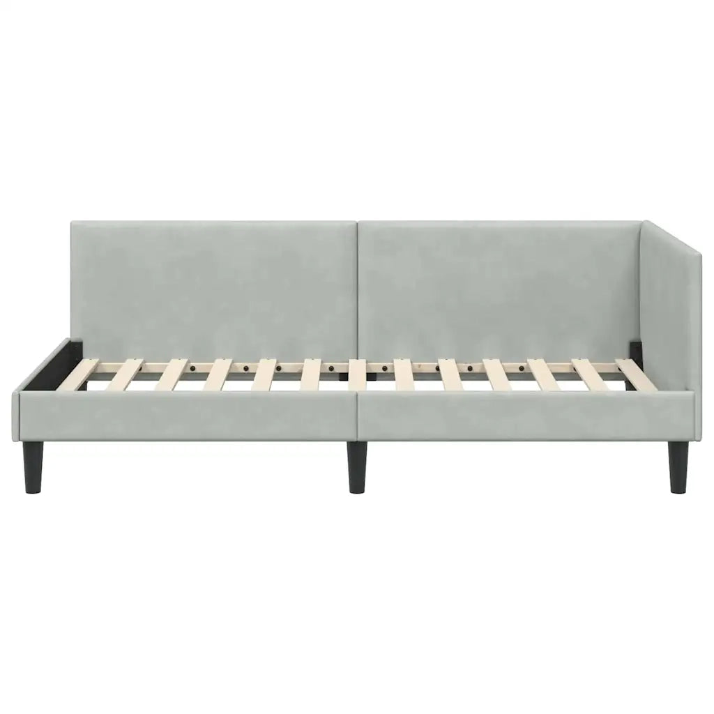 Cornice del letto ad angolo Grigio chiaro 90 cm x 190 cm