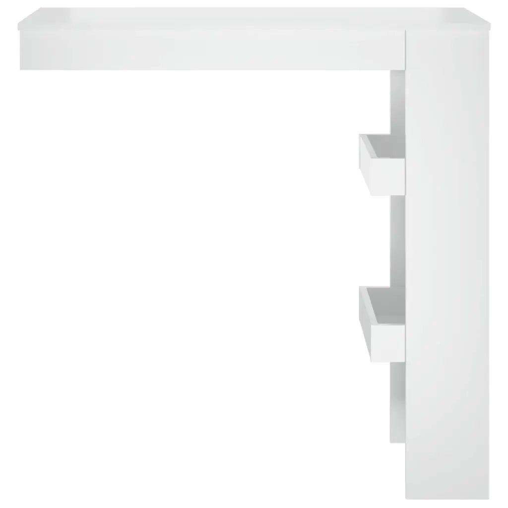 Bancone da Muro Bianco Lucido 102x45x103,5 cm Legno Compensato 811787
