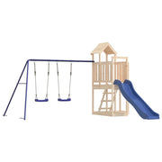 Altalene per parco giochi all'aperto scivolo altalene robuste giochi da giardino 356 x 378 x 214 cm legno di pino massiccio 02_0004719
