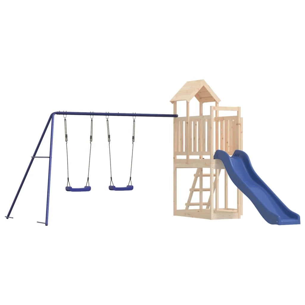 Altalene per parco giochi all'aperto scivolo altalene robuste giochi da giardino 356 x 378 x 214 cm legno di pino massiccio 02_0004719