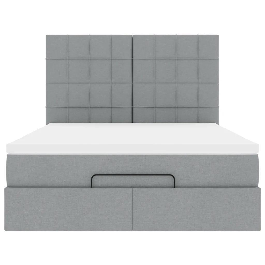 vidaXL Struttura Letto Pouf con Materasso 140x190 cm in Tessuto