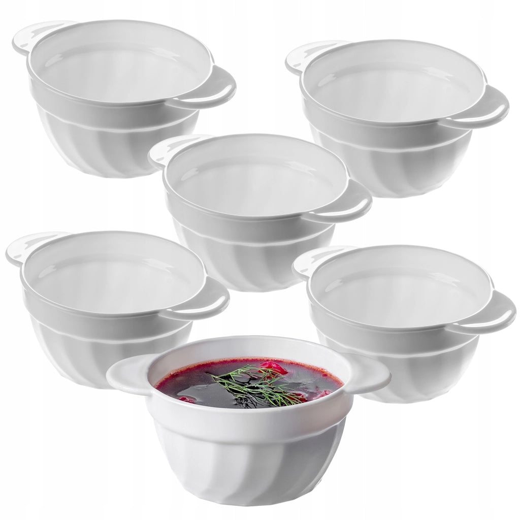 Set di 6 ciotole da zuppa KADAX da 650 ml, bianche.