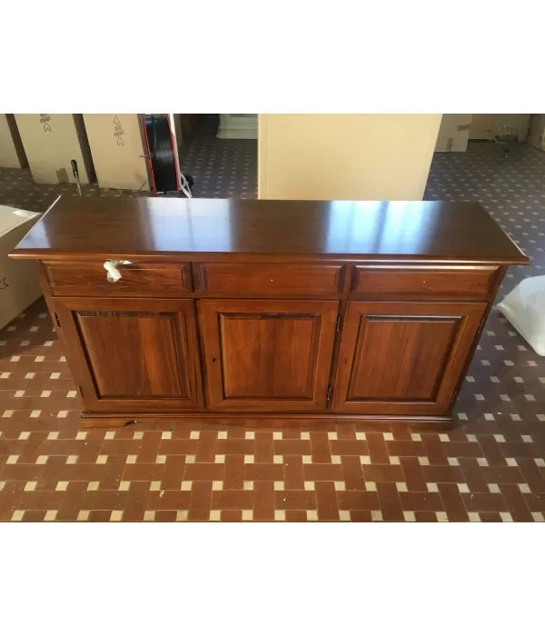 Madia credenza arte povera in legno tinta noce l.156 p.42 h.85 (615) - Mobili 2G