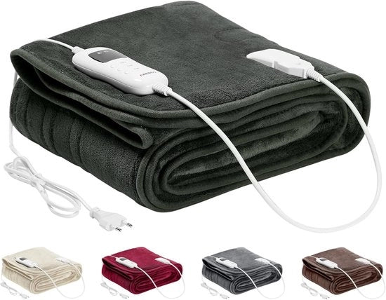 Deken elettrico per letto – Deken elettrico per due persone – Svelto riscaldamento – Lavabile – Inverno – Comfort per la camera da letto