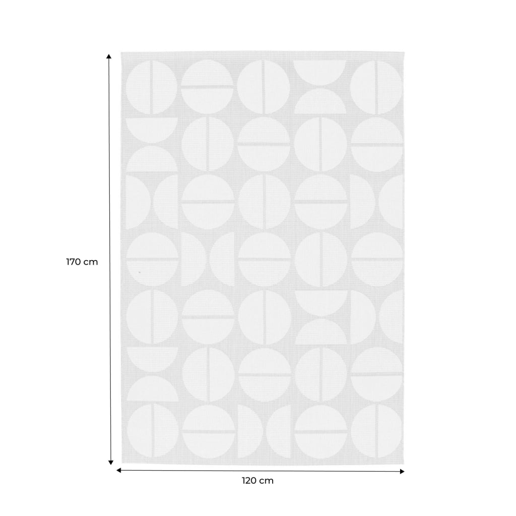 Tappeto interno/esterno motivi geometrici crema, beige