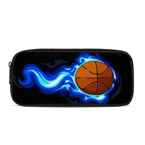 Etui blu per basket per ragazzi e adolescenti con grande capacità, grande borsa per materiali di ufficio, penne tasselli organizzatore per pennarelli e materiali artistici