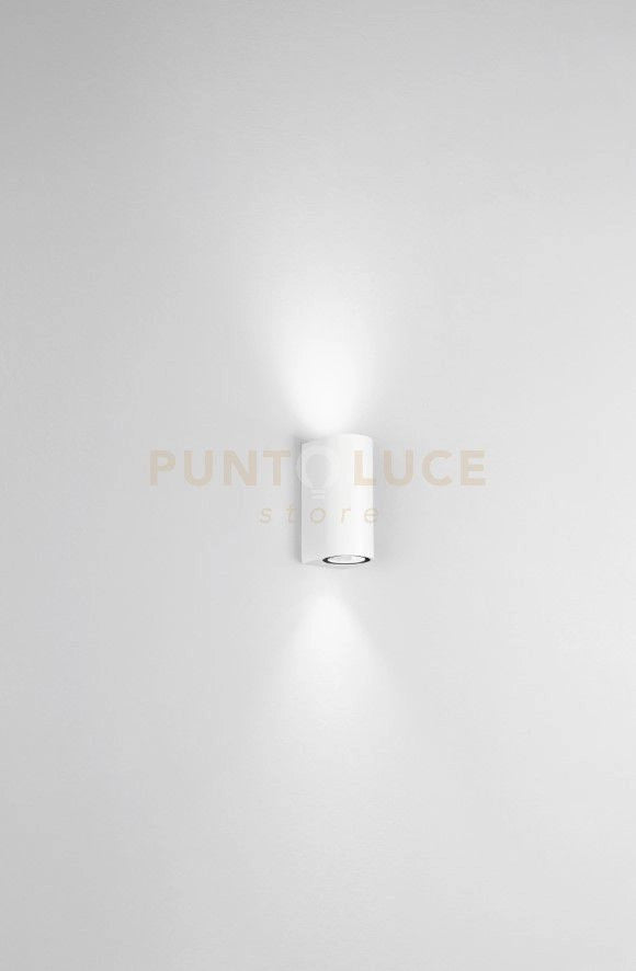 APPLIQUE ZENO ROUND BIANCO 2 LUCI ATTACCO GU10 IP65 BIEMISSIONE