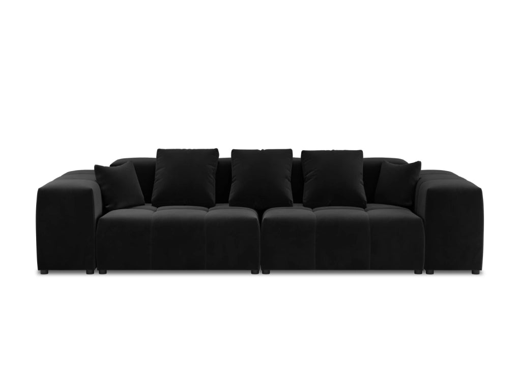 Cosmopolitan Design - Divano modulare "Rome" 3 posti in velluto nero 