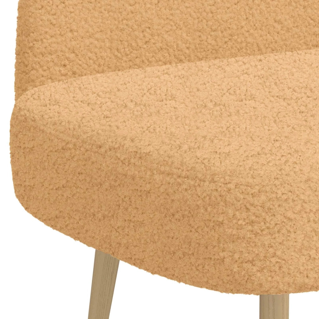 Panchina imbottita con schienale Beige 110 x 60 x 76 cm Bouclé 42040775