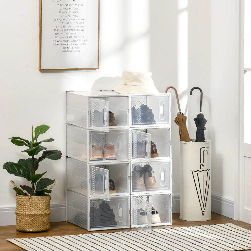 Armadio modulare per scarpe con 8 cubi e ante magnetiche ¨C zephmum ¨C 28x36x21 cm trasparente