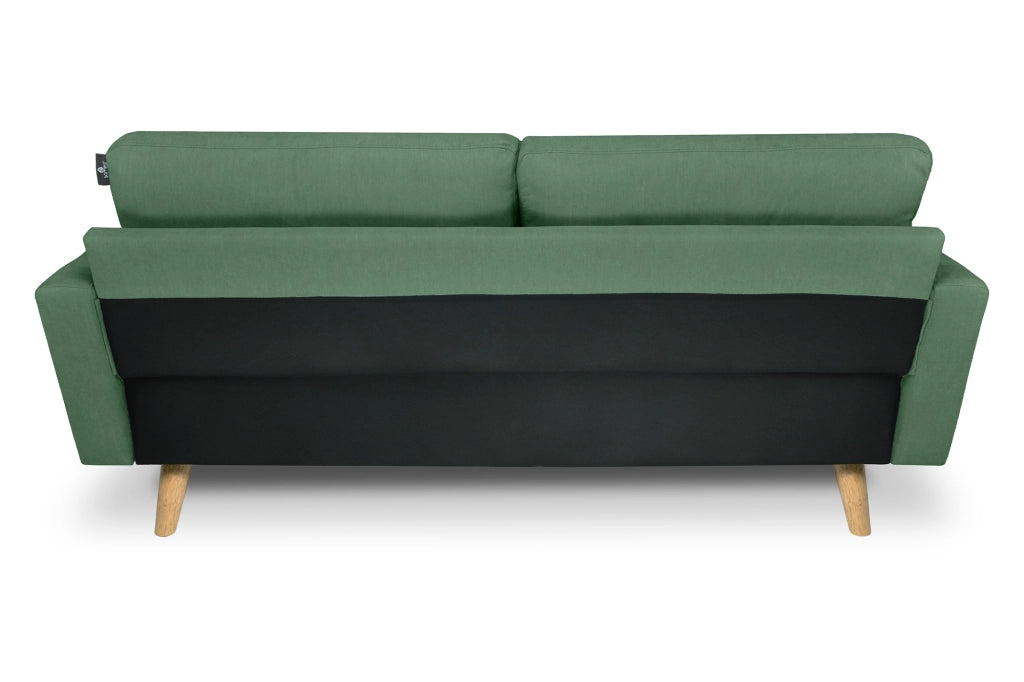 Divano 3 posti in tessuto vellutato verde abete piedi in legno - Chloe - DI-CH38FBC-PL