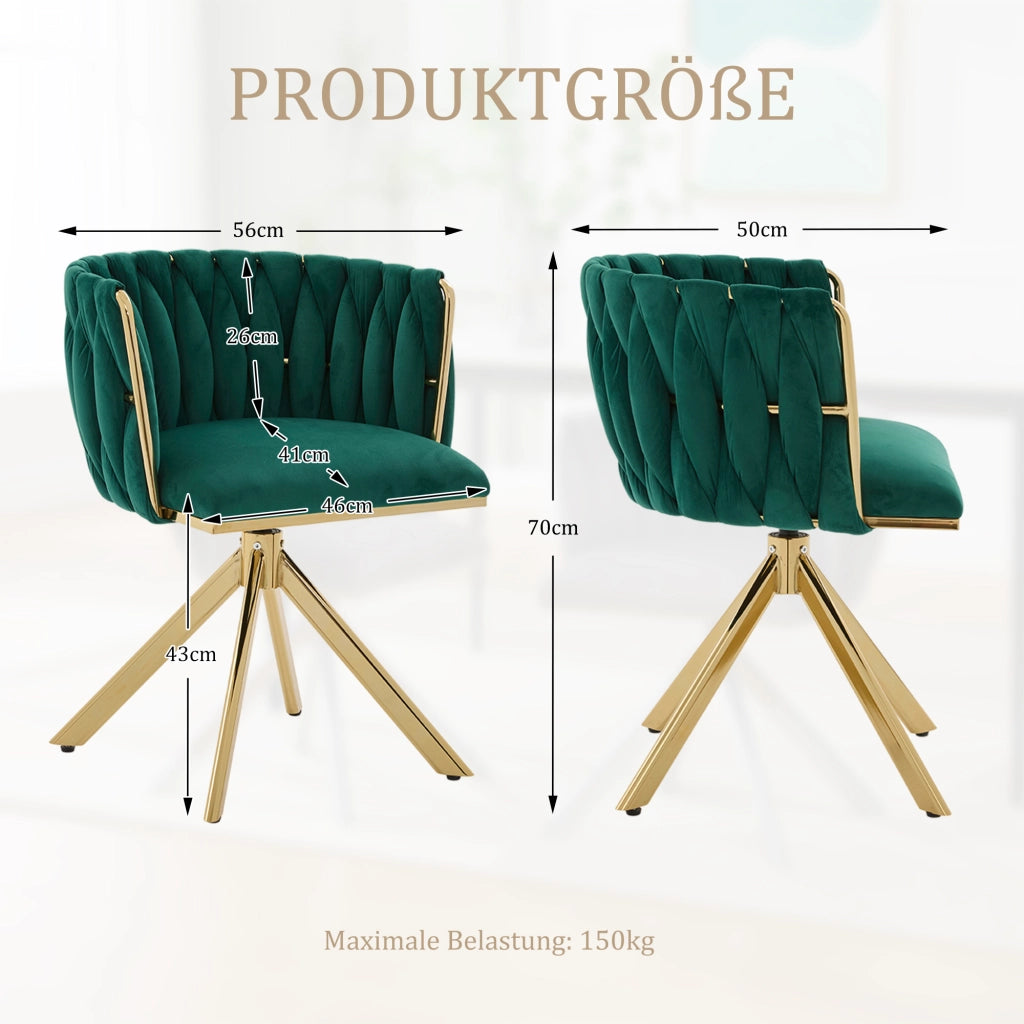 Poltrona in Velluto Girevole con Struttura in Metallo ¨C MINIMAL ¨C Set 2 Pezzi