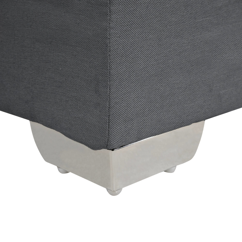 180 x 200 cm Divano Letto in tessuto grigio scuro con struttura imbottita con testiera trapuntata e materasso