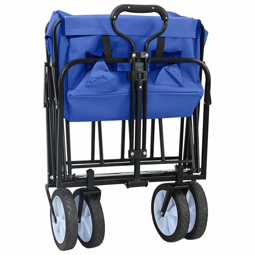 Carrello a Mano Pieghevole Blu 94 x 53 x 99 cm Tessuto Oxford