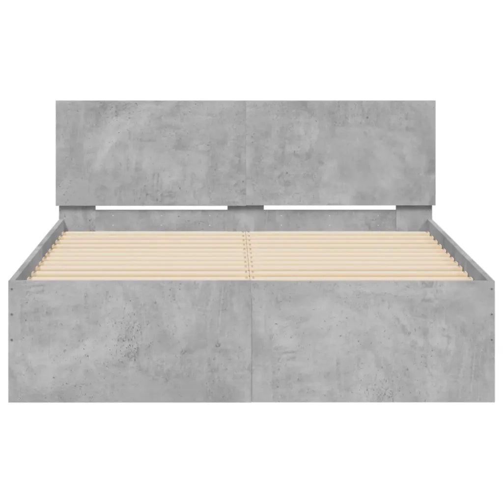 Giroletto con Testiera-Struttura Letto con testiera Grigio Cemento 120x200 cm