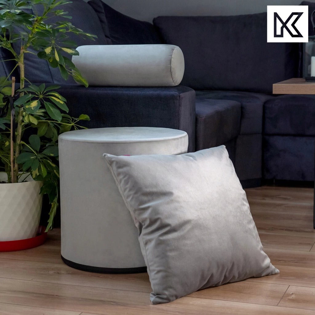 Cuscino decorativo in velluto KADAX 50x50 per soggiorno, grigio, Jasiek Soft