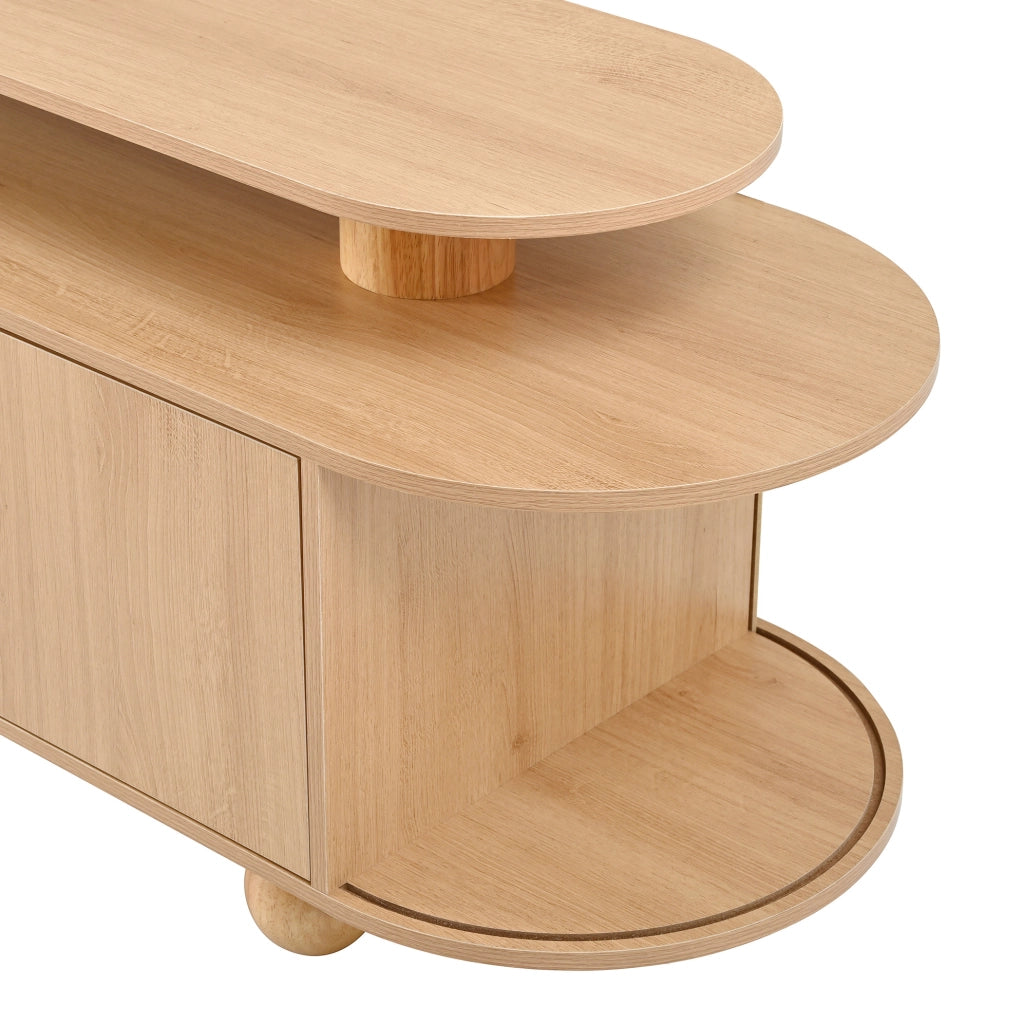 Mobile TV 180x40x48 cm con illuminazione LED ambiente in MDF naturale