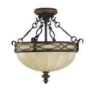 Lampada a Soffitto Industrial Nordico Trilogy Metallo Nichel Spazzolato 3 Luci E27