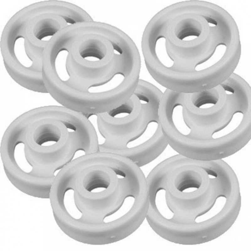 Kit 8 ruote scorrimento cesto LAVASTOVIGLIE inferiore adattabile Ariston Indesit - Ariston Indesit