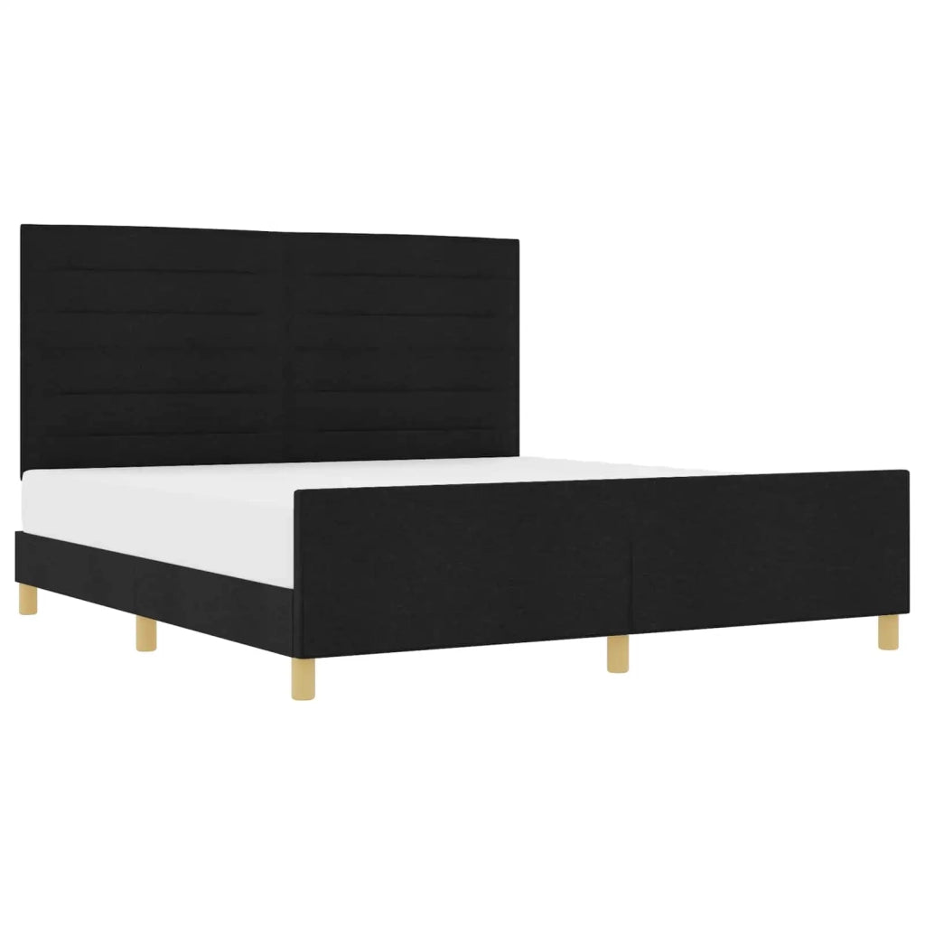 Struttura del letto con testiera Nero 180 x 200 cm Tessuto 3344671