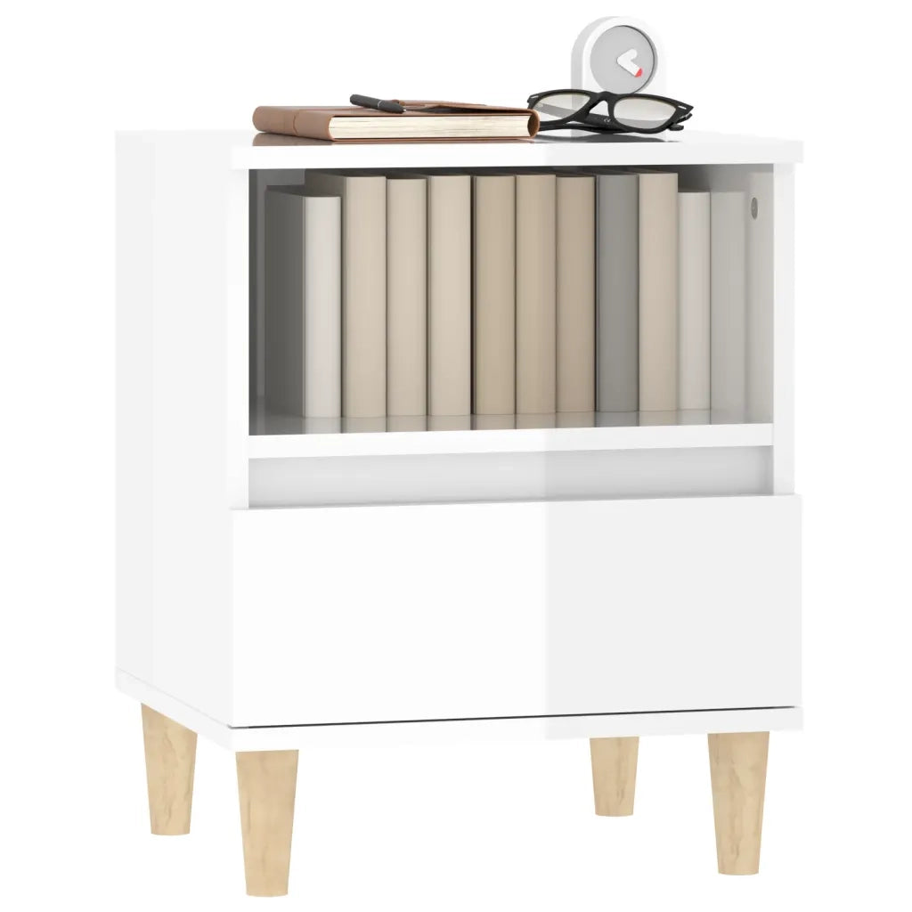 Comodini 2 pz in Bianco Lucido 40x35x50 cm cod mxl 30177