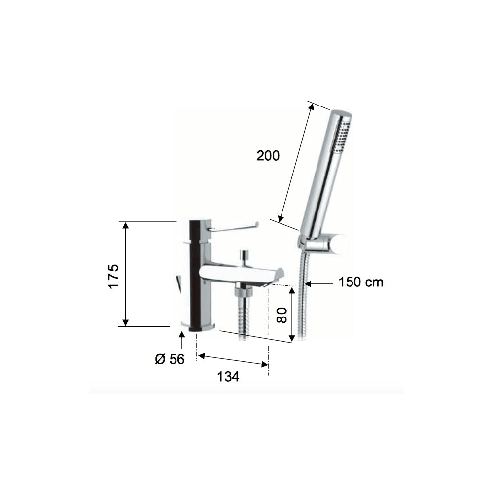 Miscelatore lavabo/vasca con deviatore e kit doccia serie minimal