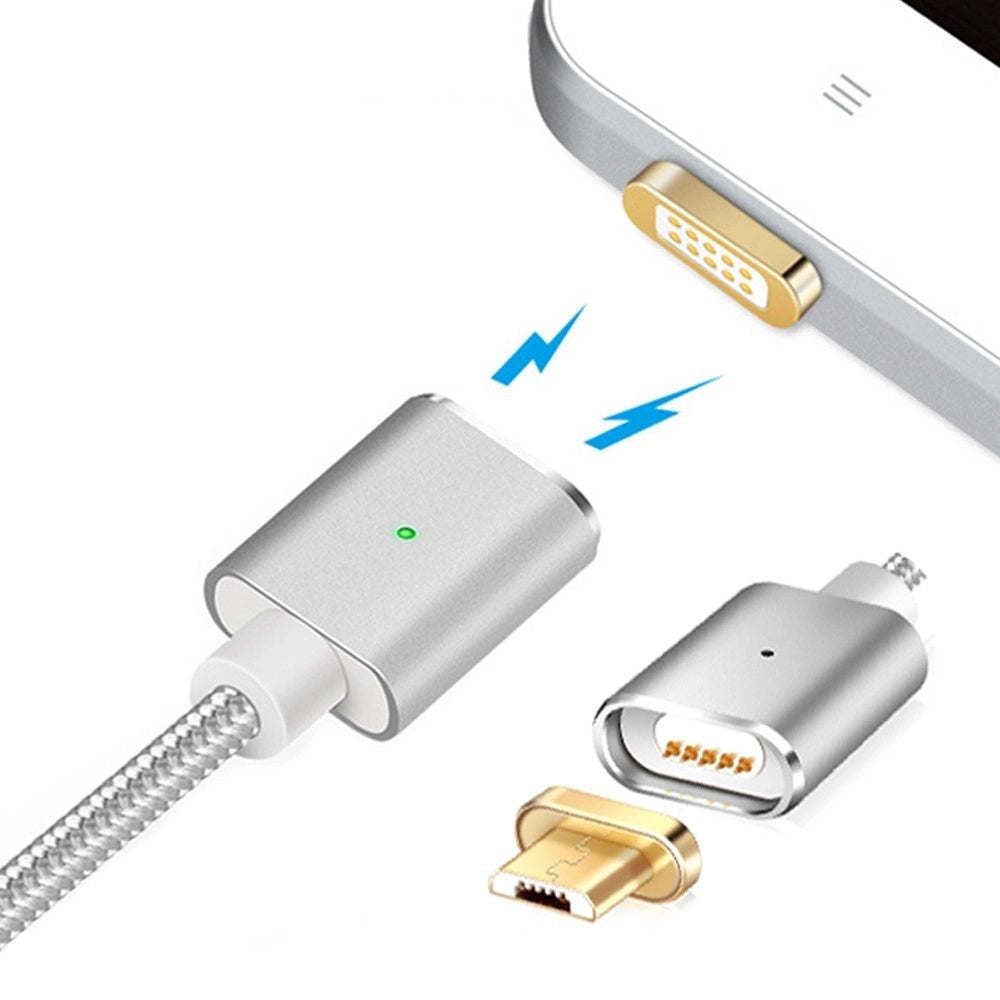 Trade Shop - Cavo Di Ricarica Magnetico Led Adattatore Caricabatterie Per Android Micro Usb -