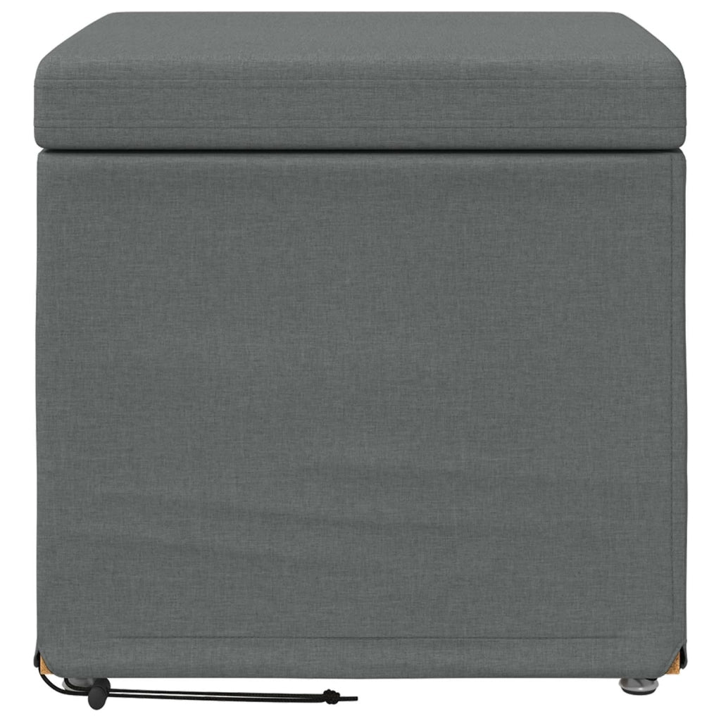 Pouf Grigio scuro Tessuto e Legno Ingegnerizzato 876744