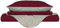 Copripiumino Singolo con Sacco e Federe Doubleface Bordeaux/Panna